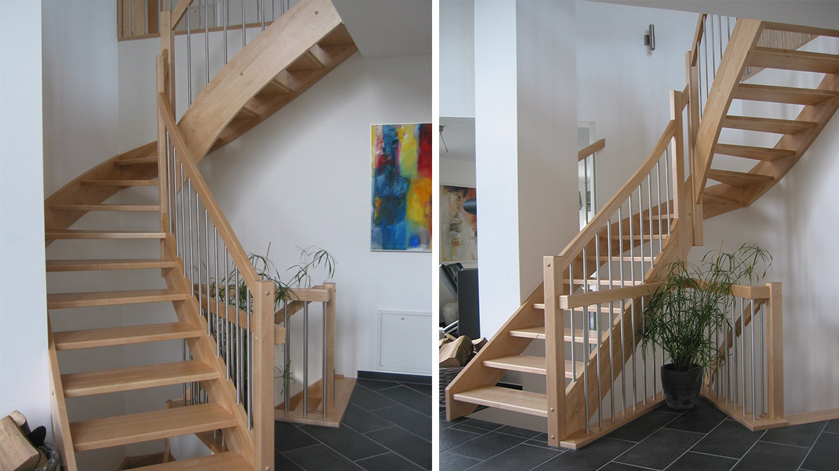 Moderne Holztreppe im Wohnzimmer von STOCKHAUSEN Treppen