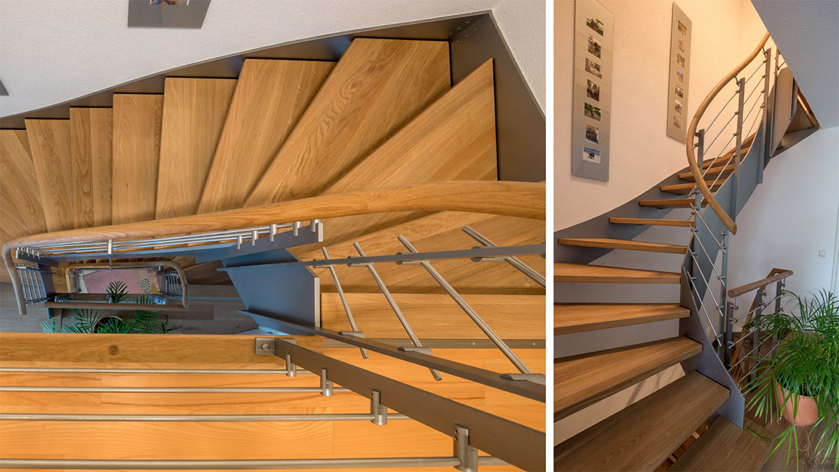 Moderne Stahl-Holz Treppe von HOLZ - ZENTRUM SCHWAB GmbH