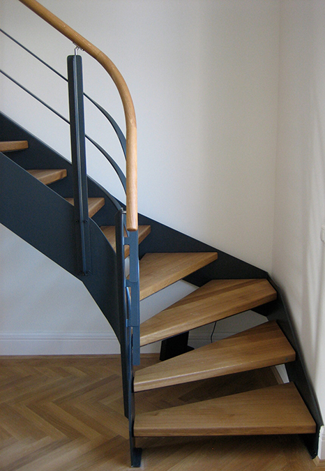 Individuelle Stahl-Holz Treppe von Schreinerei NOS